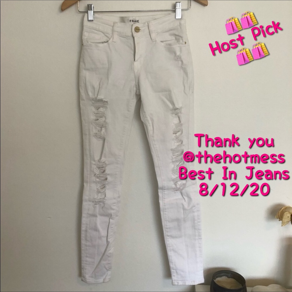 🎉HP🎉 FRAME Denim Le Skinny de Jeanne White/Blanc